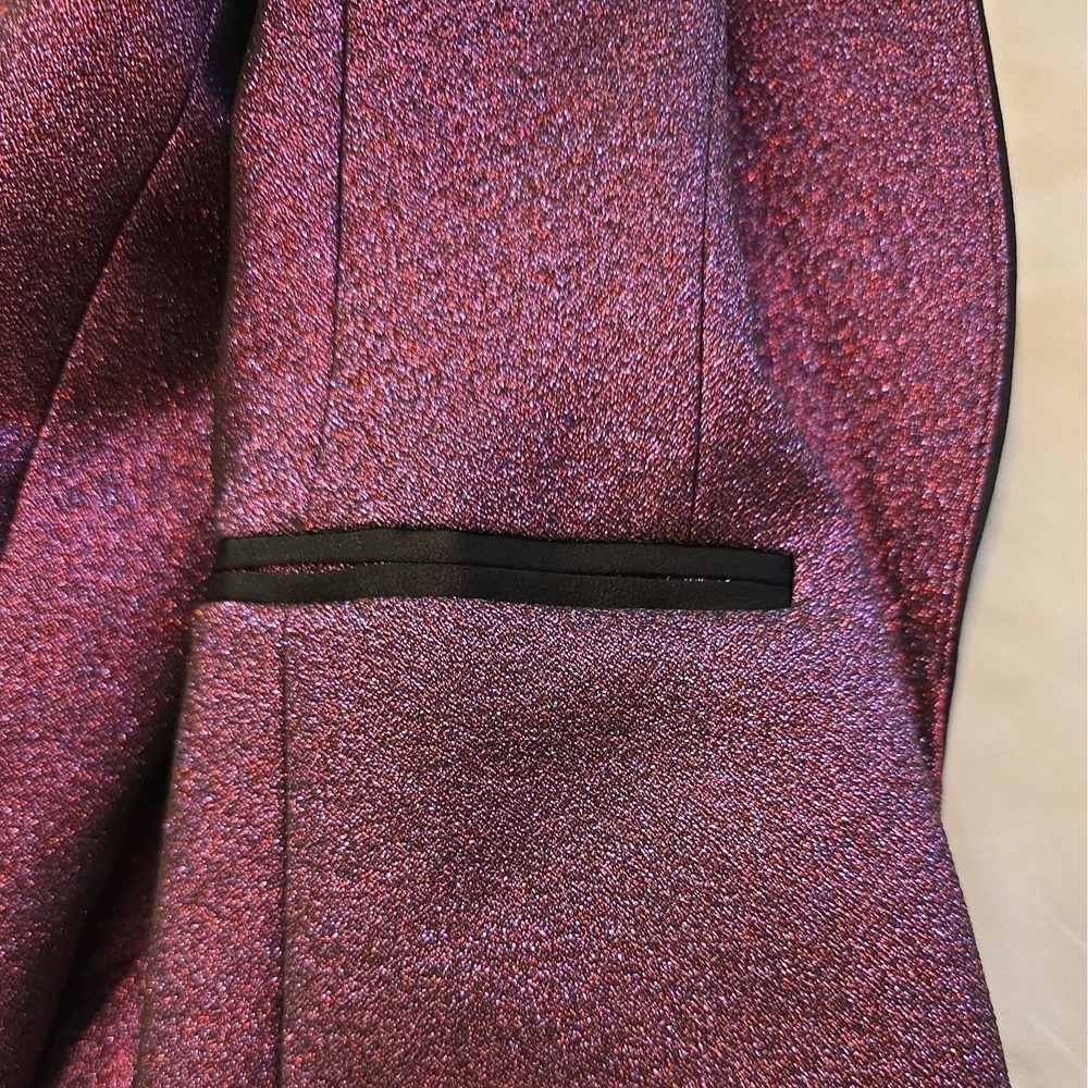 Karen Millen Women's Tailored Sparkle Contras Blazer Pink Purple Size 8 NEW - Picture 11 of 13